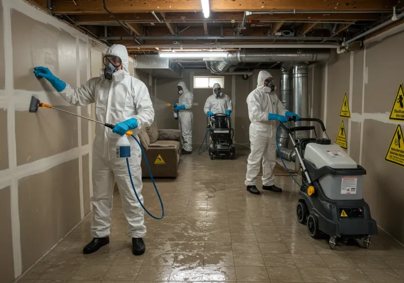 Basement Moisture Removal and Structural Drying process in Trinity, NC